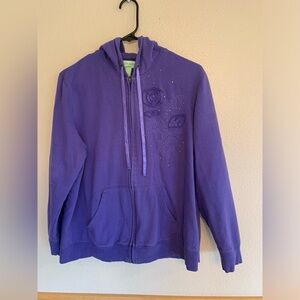 Silver wear purple zip up sweatshirt Y2K design